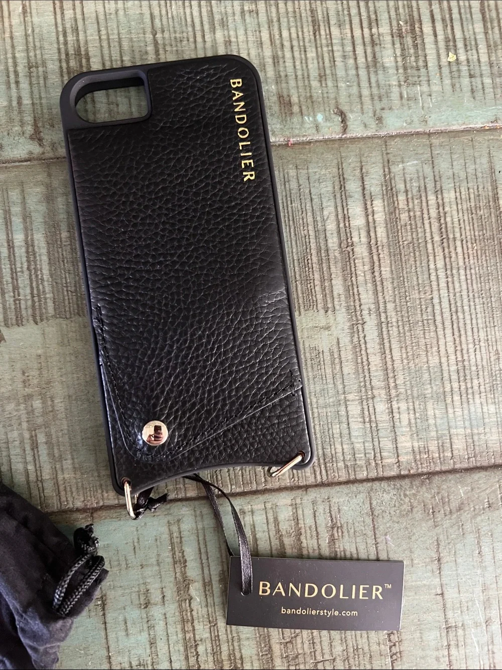 Bandolier Black Crossbody Wallet Phone Case with Matching Strap iPhone 8/7/6